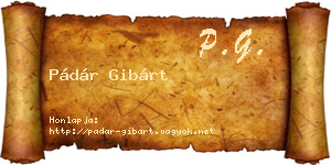 Pádár Gibárt névjegykártya